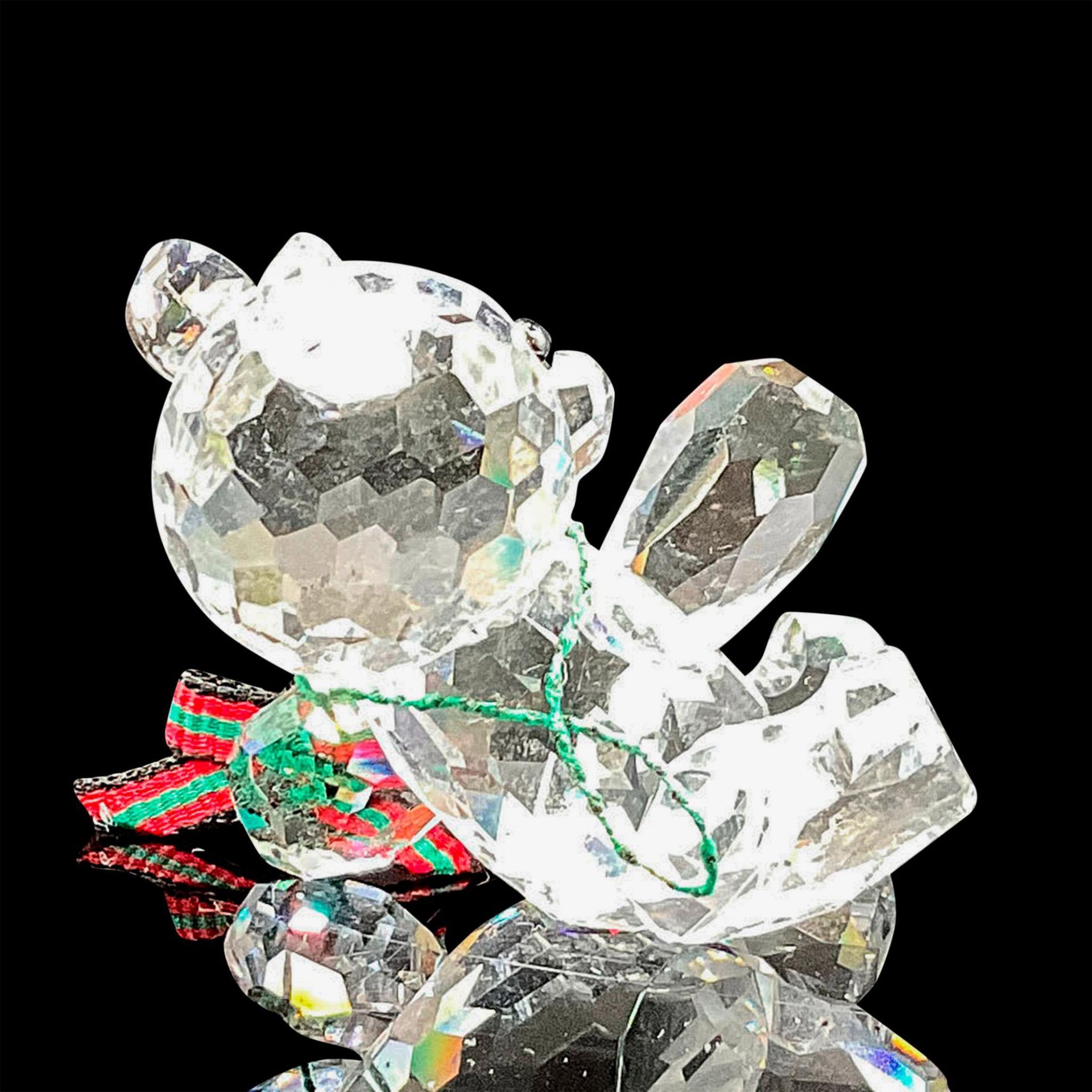 Swarovski Silver Crystal Figurine, Leaning Holiday Kris Bear - Image 2 of 4