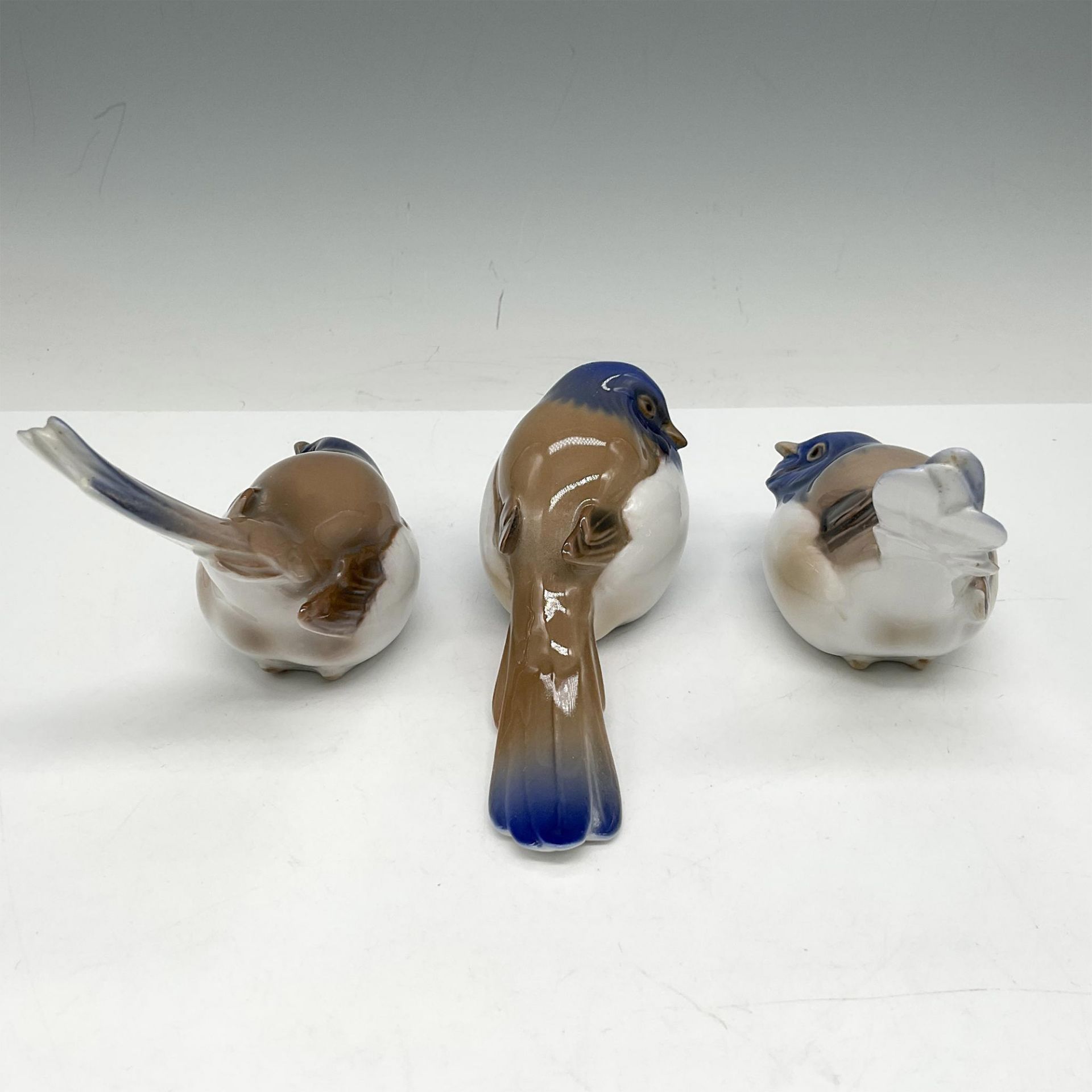 3pc Bing & Grondahl Porcelain Bird Figurines, Titmouse - Bild 2 aus 3