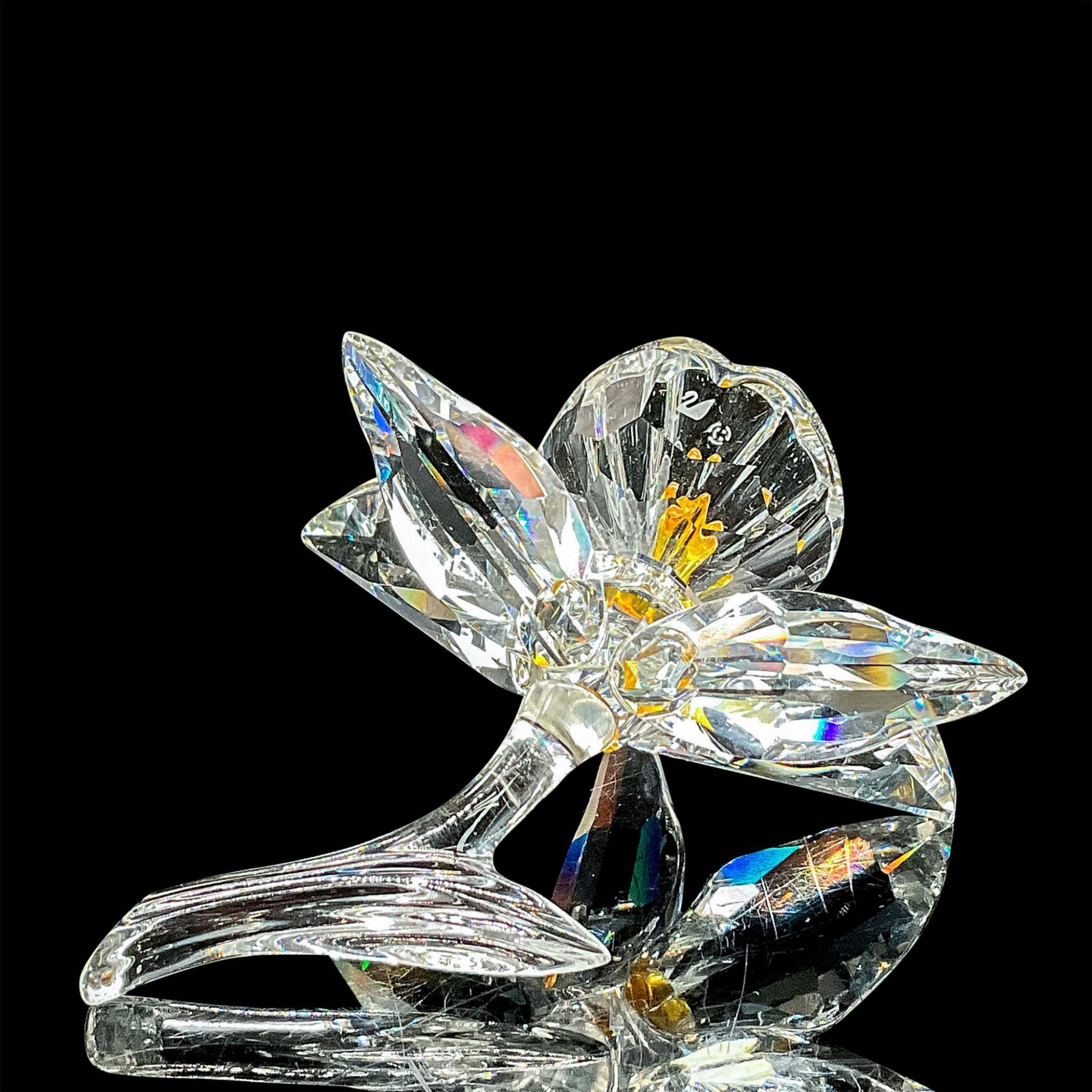 Swarovski Silver Crystal Figurine, Orchid Yellow Pistil - Bild 3 aus 4