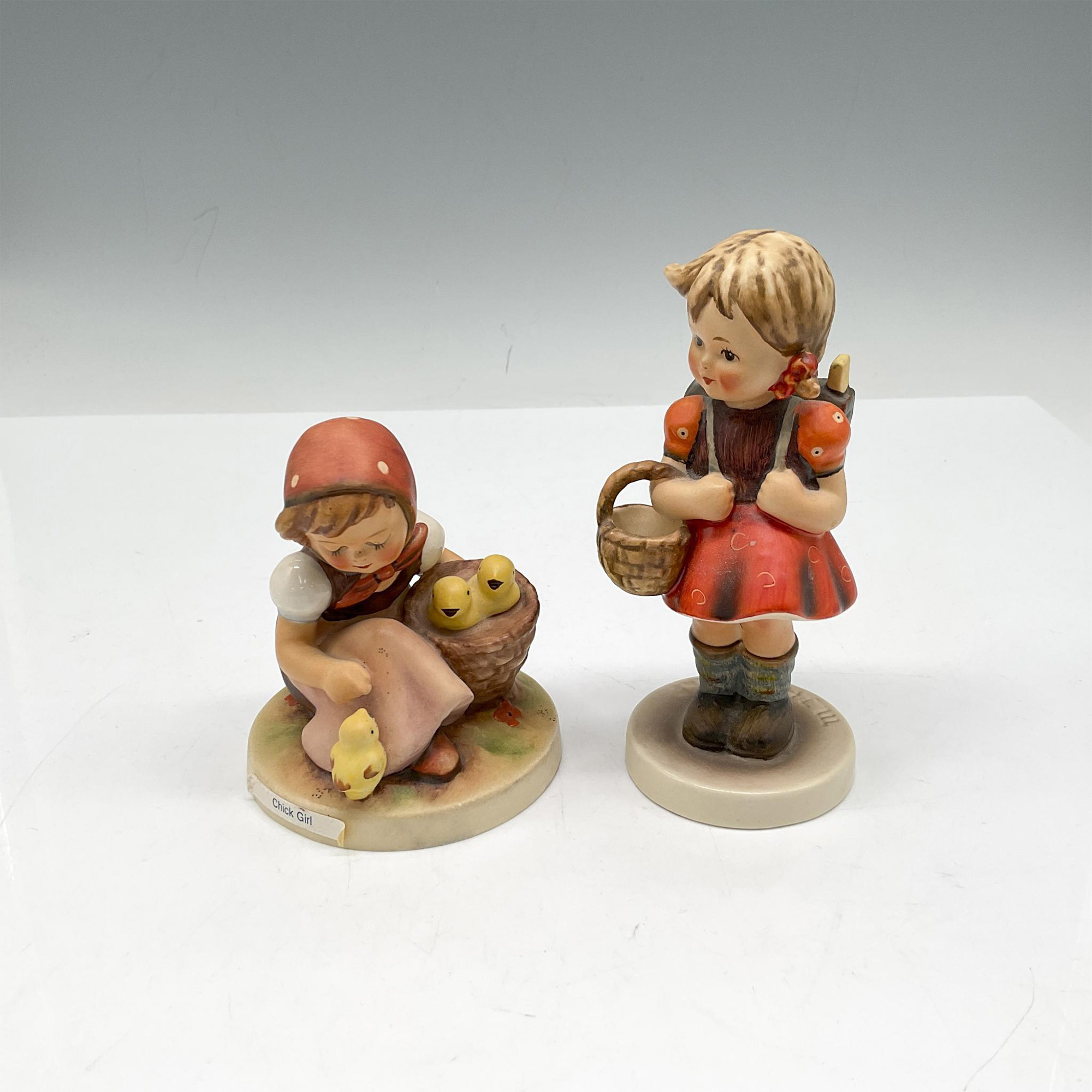 2pc Goebel Hummel Porcelain Figurines, Girls