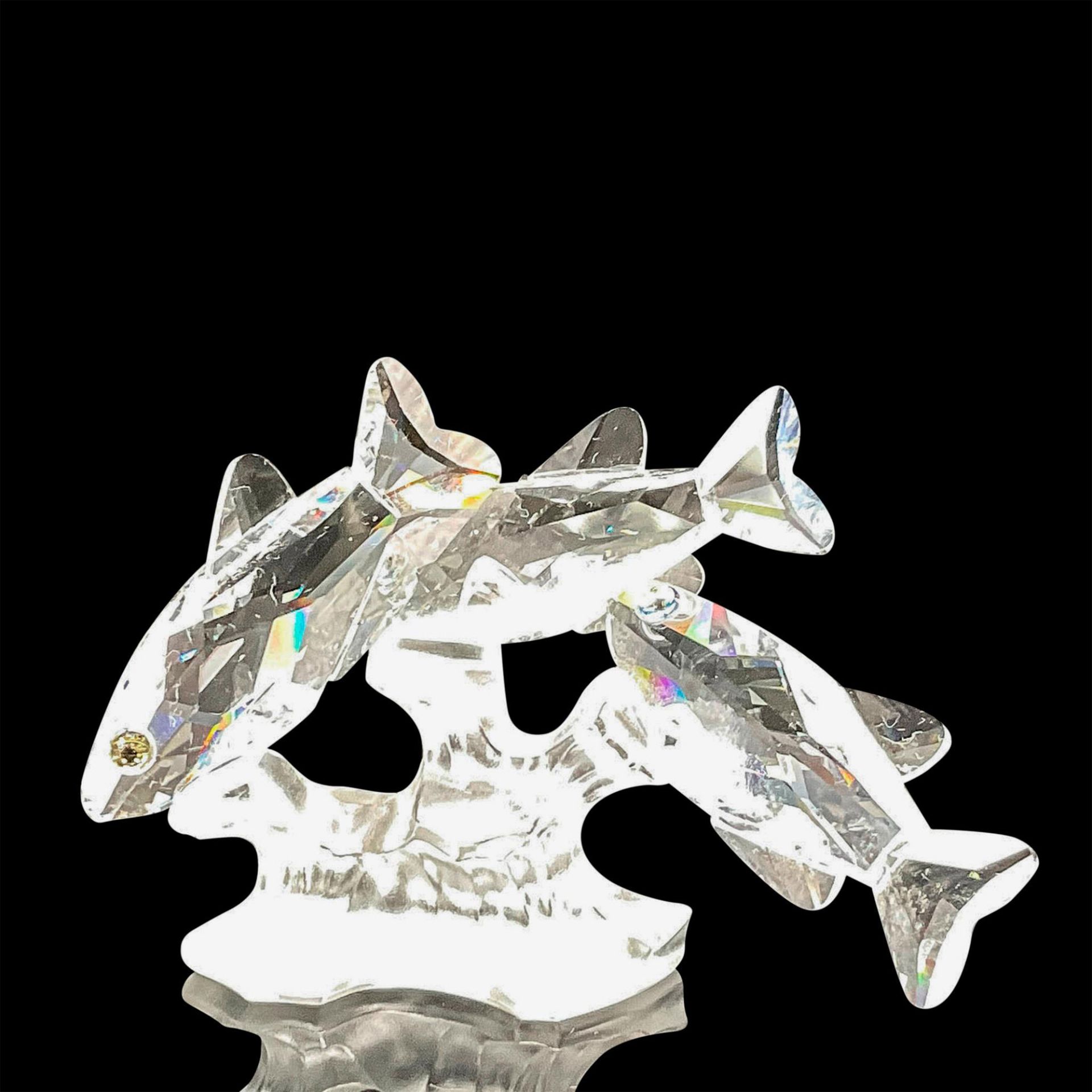 Swarovski Silver Crystal Figurines, Three South Sea Fish