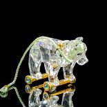 Swarovski Silver Crystal Figurine, Teddy Bear on Wheels