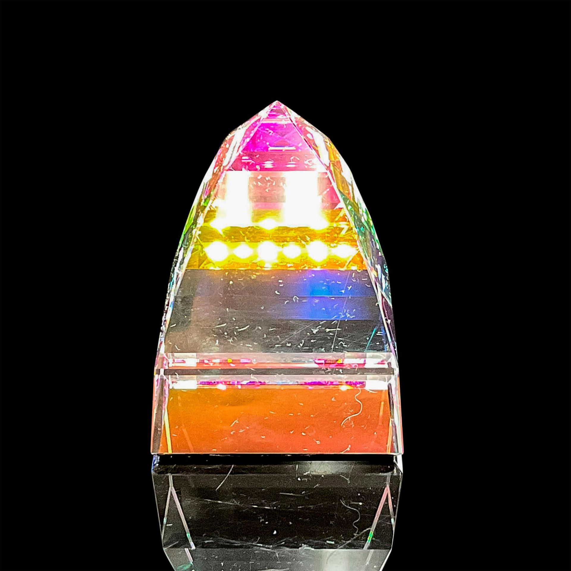 Swarovski Silver Crystal Paperweight, Pyramid Vitrail Medium - Image 2 of 4