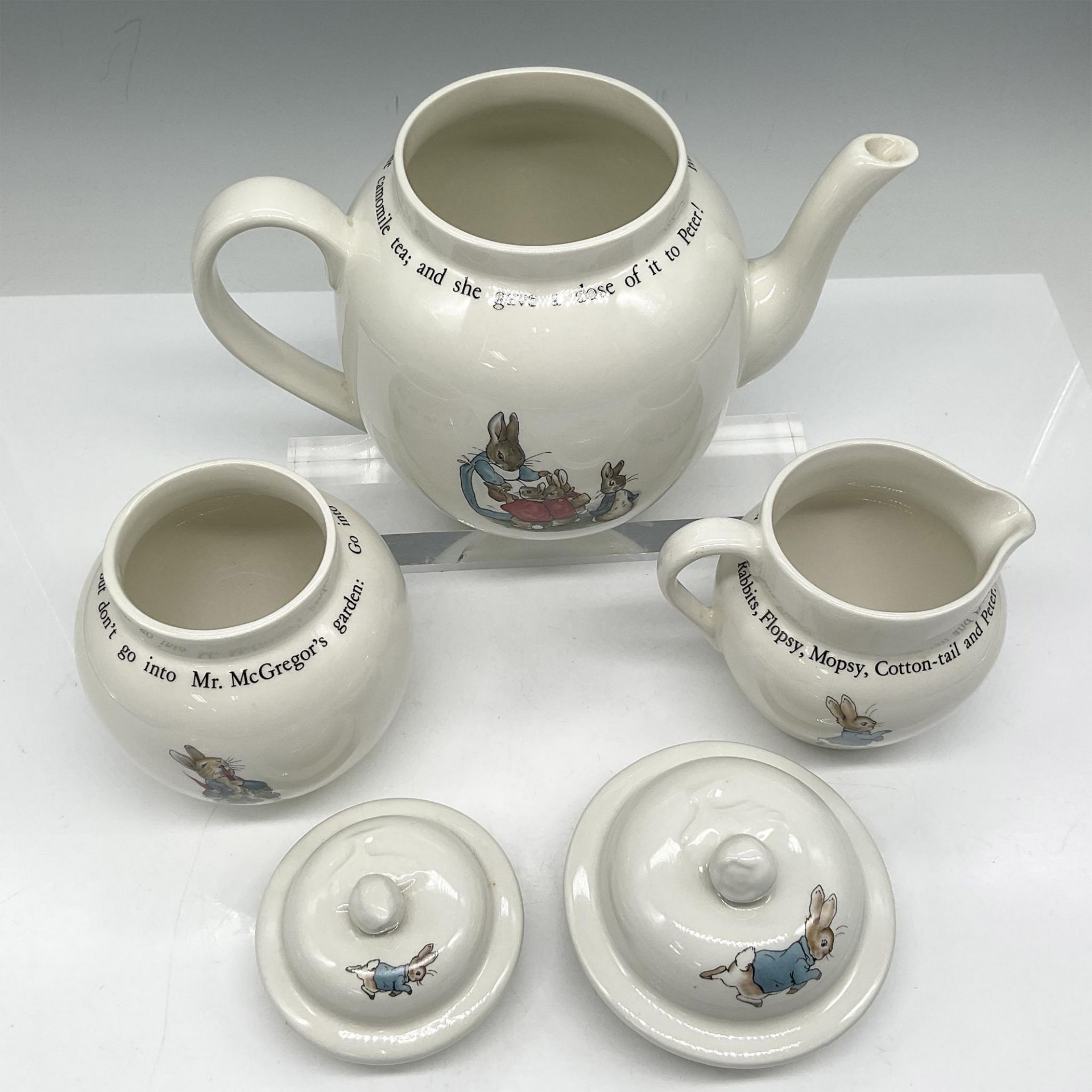 5pc Wedgwood Porcelain Beatrix Potter Peter Rabbit Tea Set - Bild 3 aus 4
