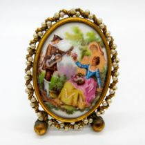 Olletsac Cromos de Limoges Mini Plaque, Serenading Couple