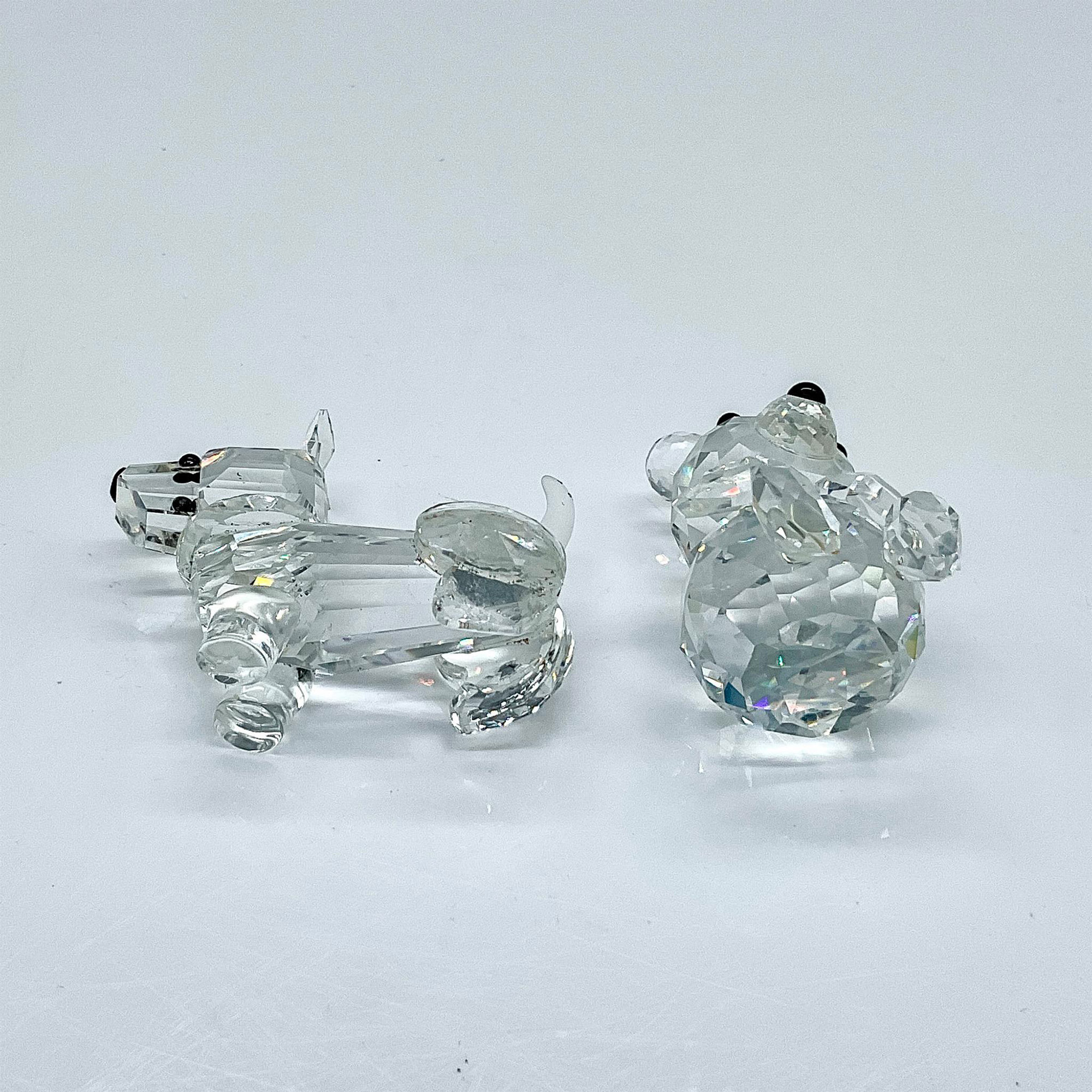 2pc Swarovski Silver Crystal Figurines, Bear and Terrier - Image 3 of 4