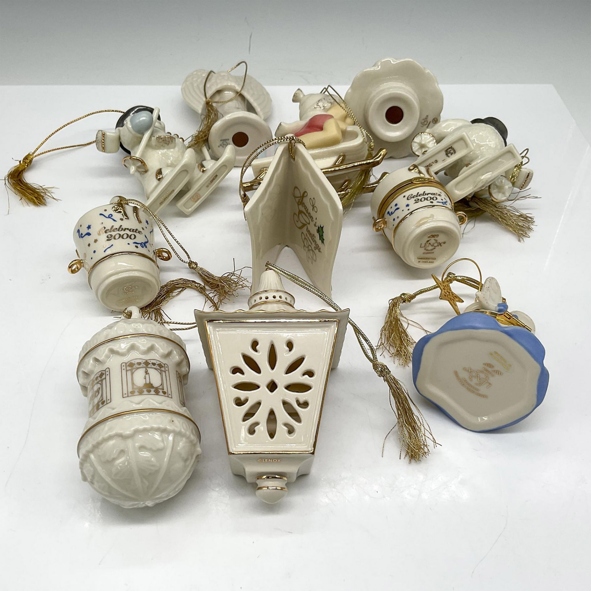 11pc Lenox Bone China Holiday Ornaments - Image 3 of 3