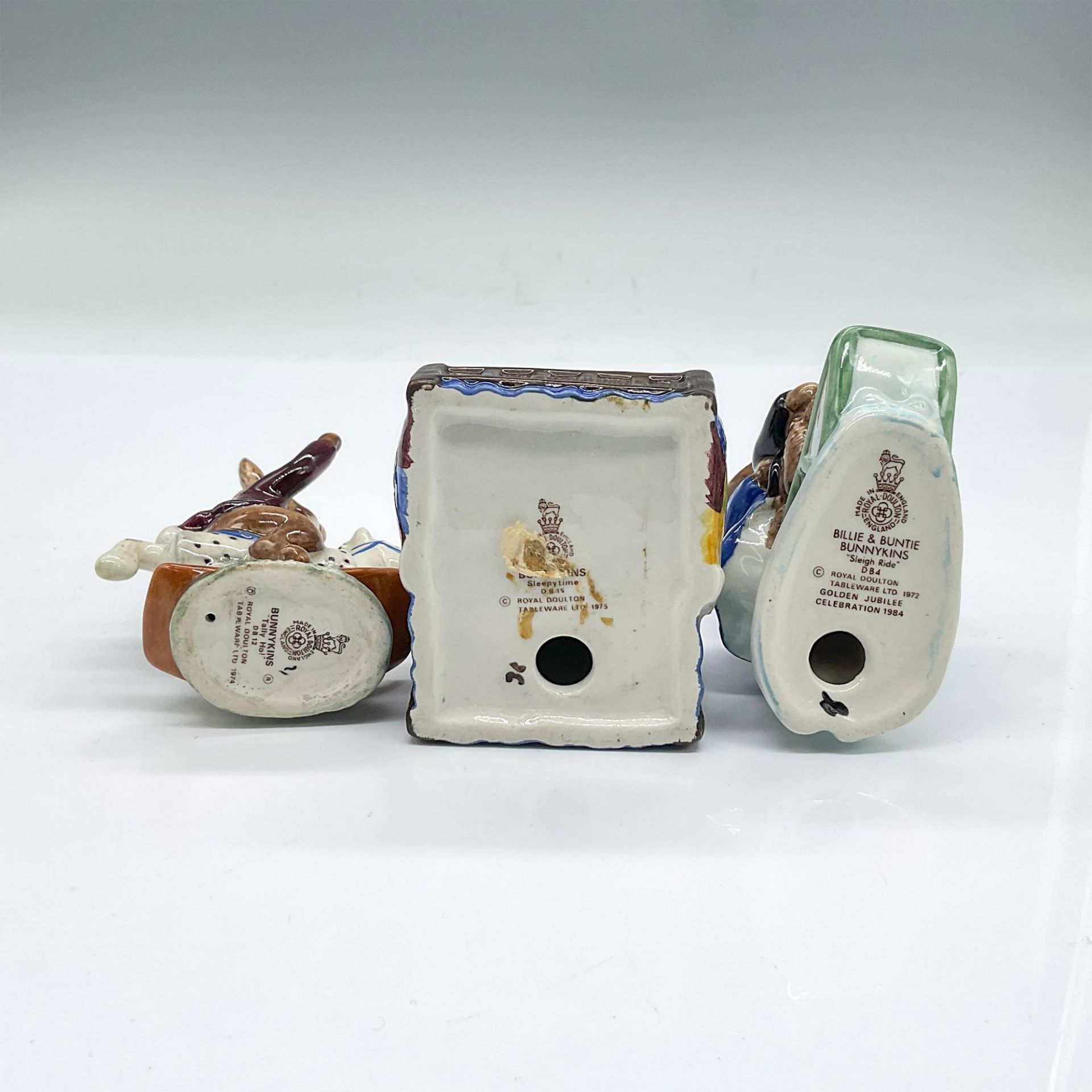 3pc Royal Doulton Bunnykins, Tally Ho/Sleigh Ride/Sleepytime - Image 3 of 3