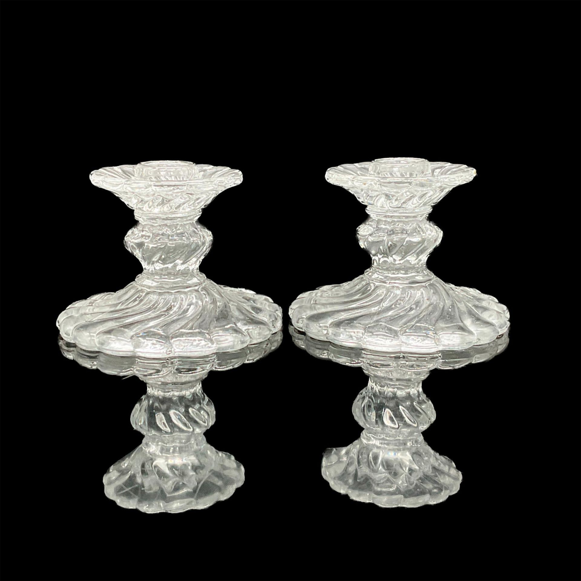 Pair of Fostoria Colony Glass Candle Holders