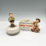 2pc Goebel Hummel Porcelain Music Box & Dealer Sign
