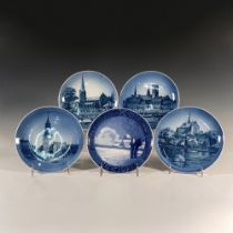 5pc Royal Copenhagen Wall Plates, Scenes of Denmark