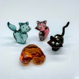 4pc Swarovski Crystal Figurines, Cats