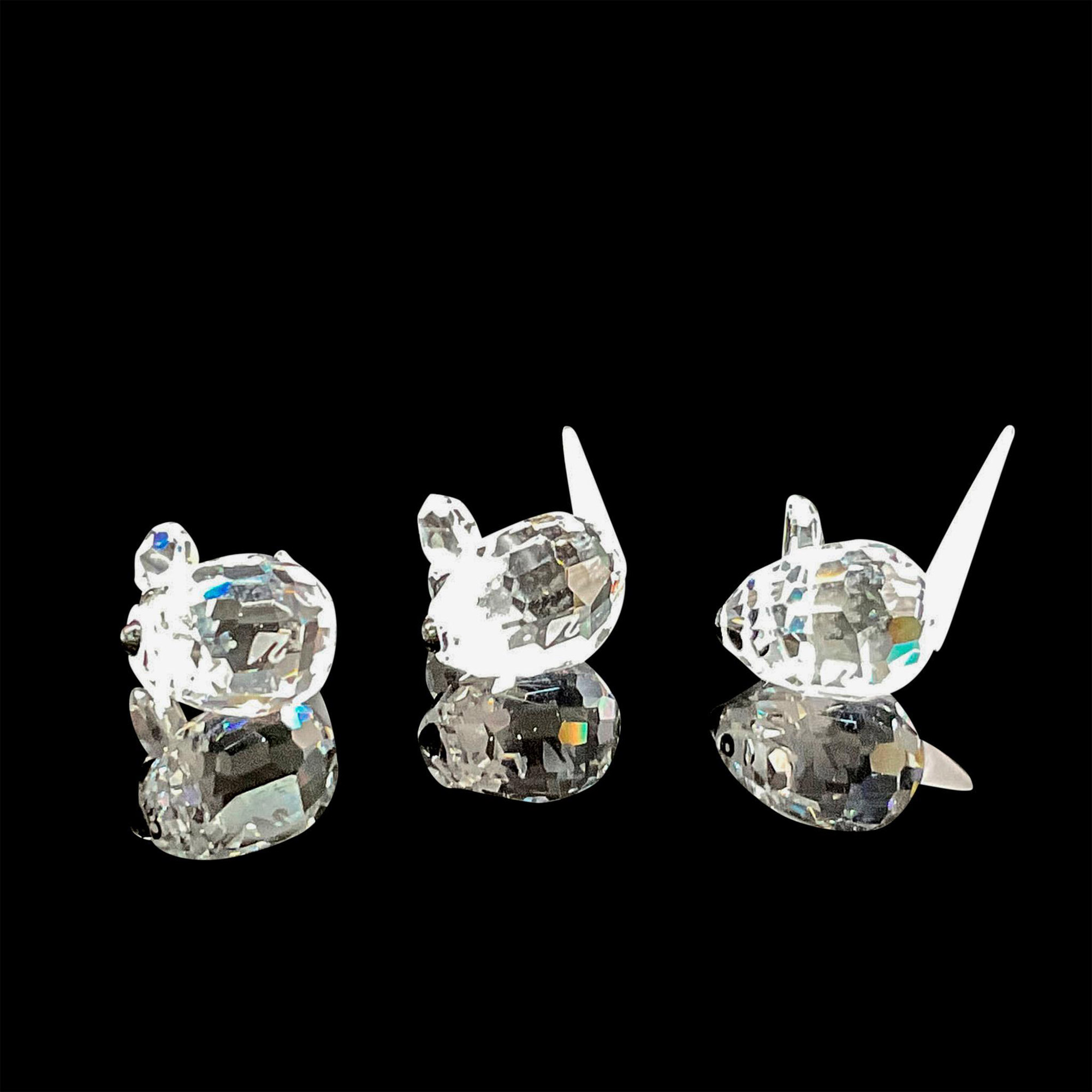 Swarovski Silver Crystal Figurine, Field Mice Set of 3 - Image 3 of 4