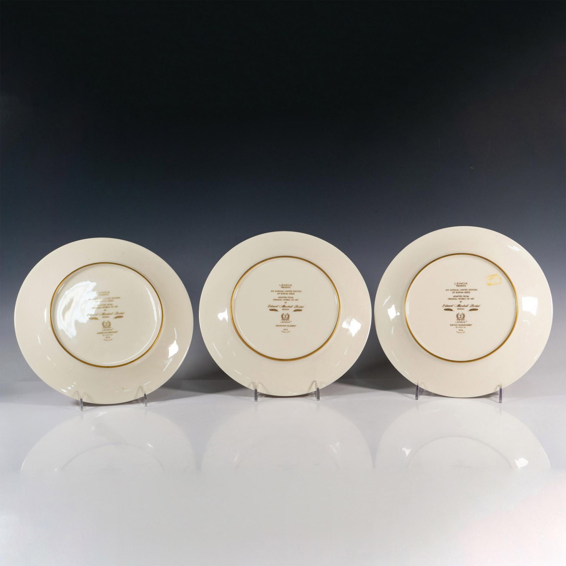 3pc Lenox Porcelain Limited Edition Plates, Boehm Birds - Bild 2 aus 4