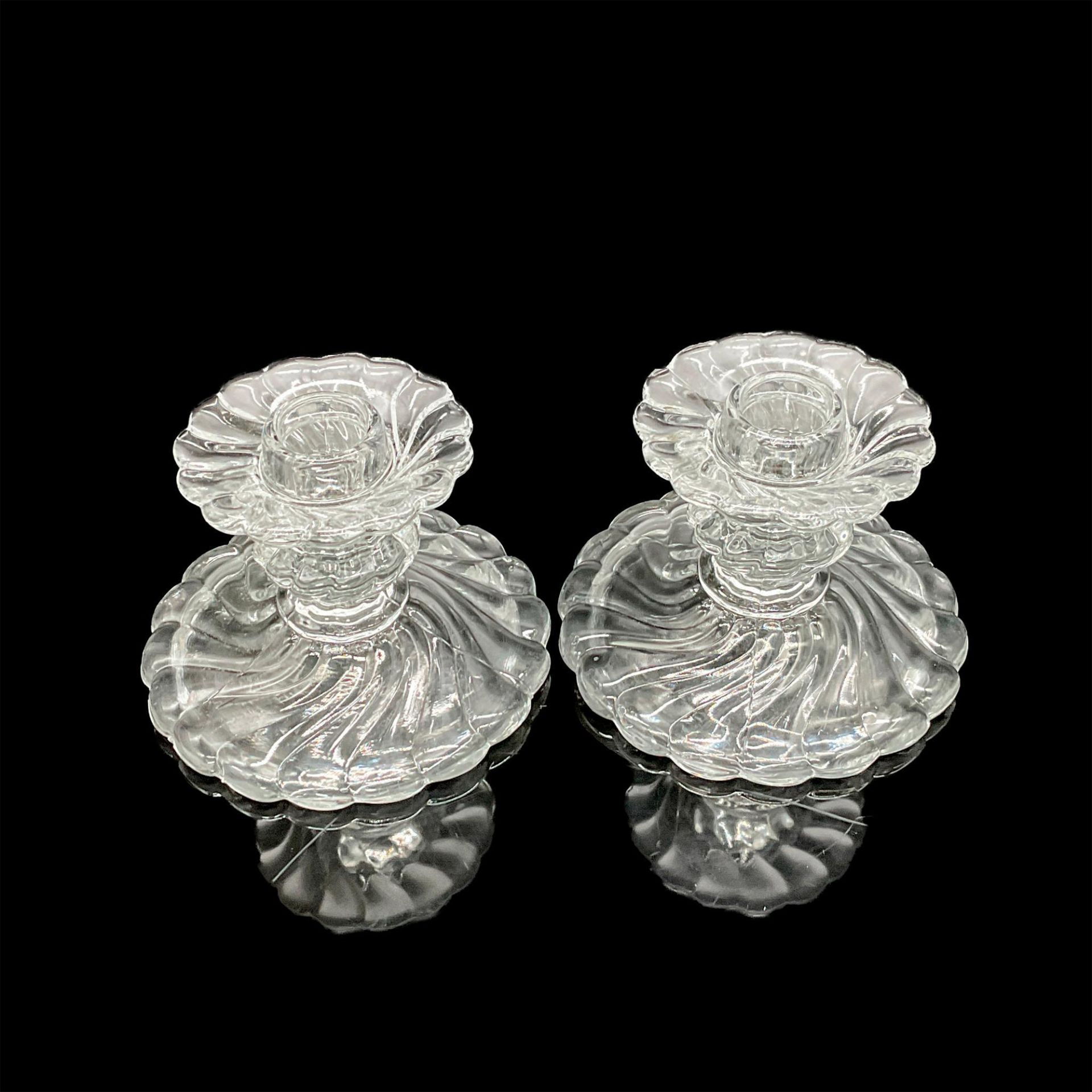 Pair of Fostoria Colony Glass Candle Holders - Image 2 of 3