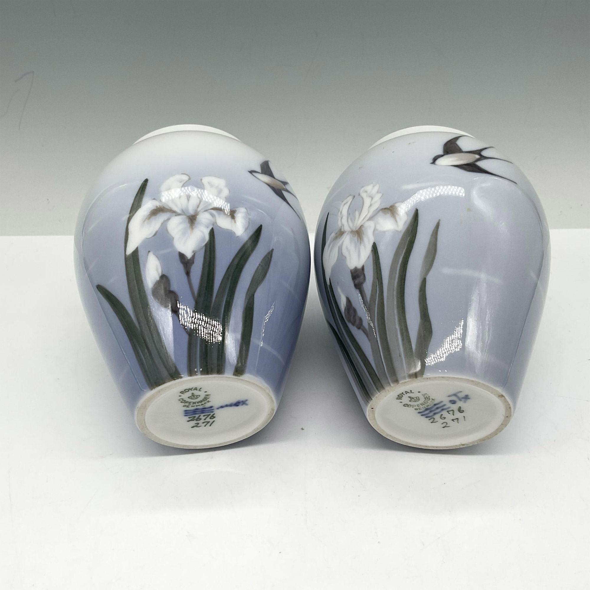 Pair of Royal Copenhagen Porcelain Bud Vase, French Lily - Image 3 of 3