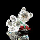 Swarovski Silver Crystal Figurine, Leaning Holiday Kris Bear