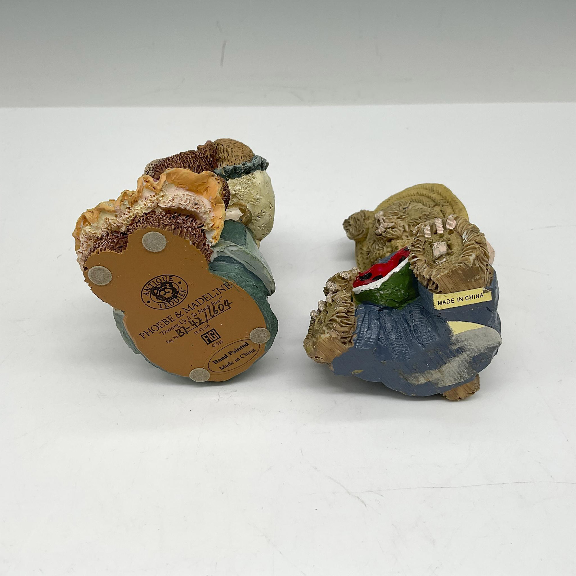 2pc Vintage Resin Bear Figurines by Antique Teddies - Image 3 of 3