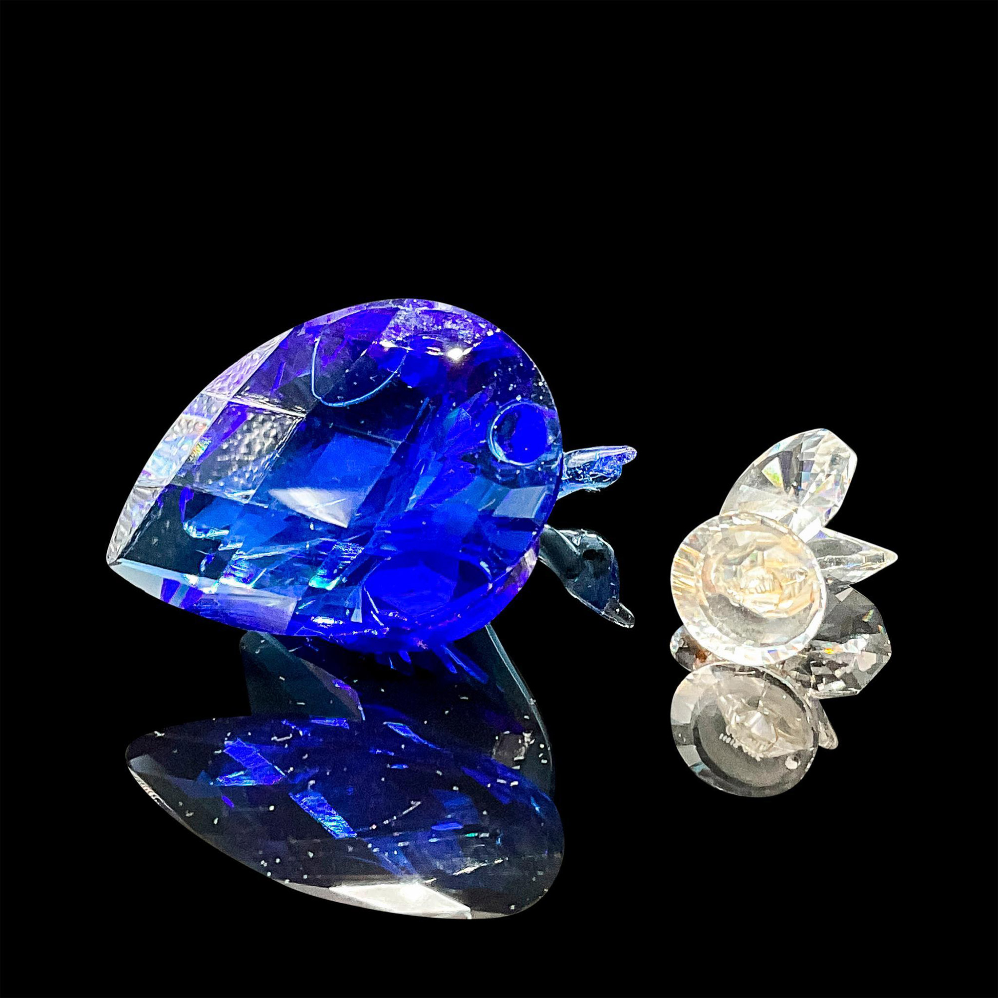 2pc Crystal Figurine Grouping Iris Arc Butterfly & Blue Swan - Image 3 of 3