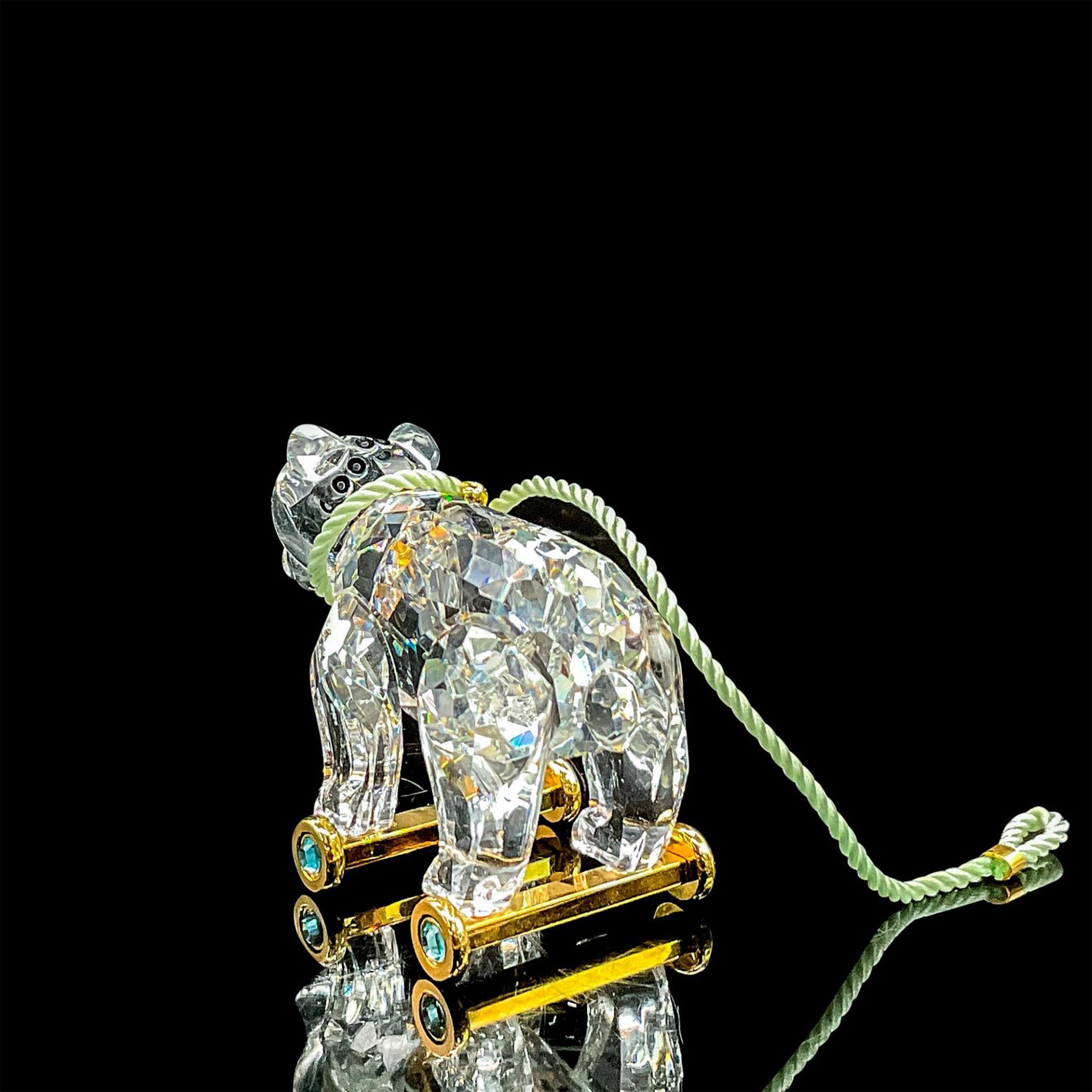 Swarovski Silver Crystal Figurine, Teddy Bear on Wheels - Bild 2 aus 4