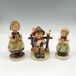 3pc Goebel Hummel Porcelain Figurines, Flowers