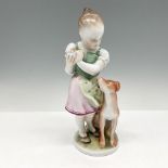 Herend Porcelain Figurine, Girl with Dog