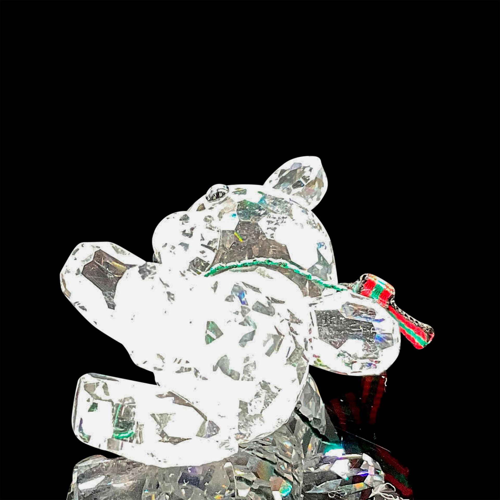 Swarovski Silver Crystal Figurine, Leaning Holiday Kris Bear - Image 3 of 4