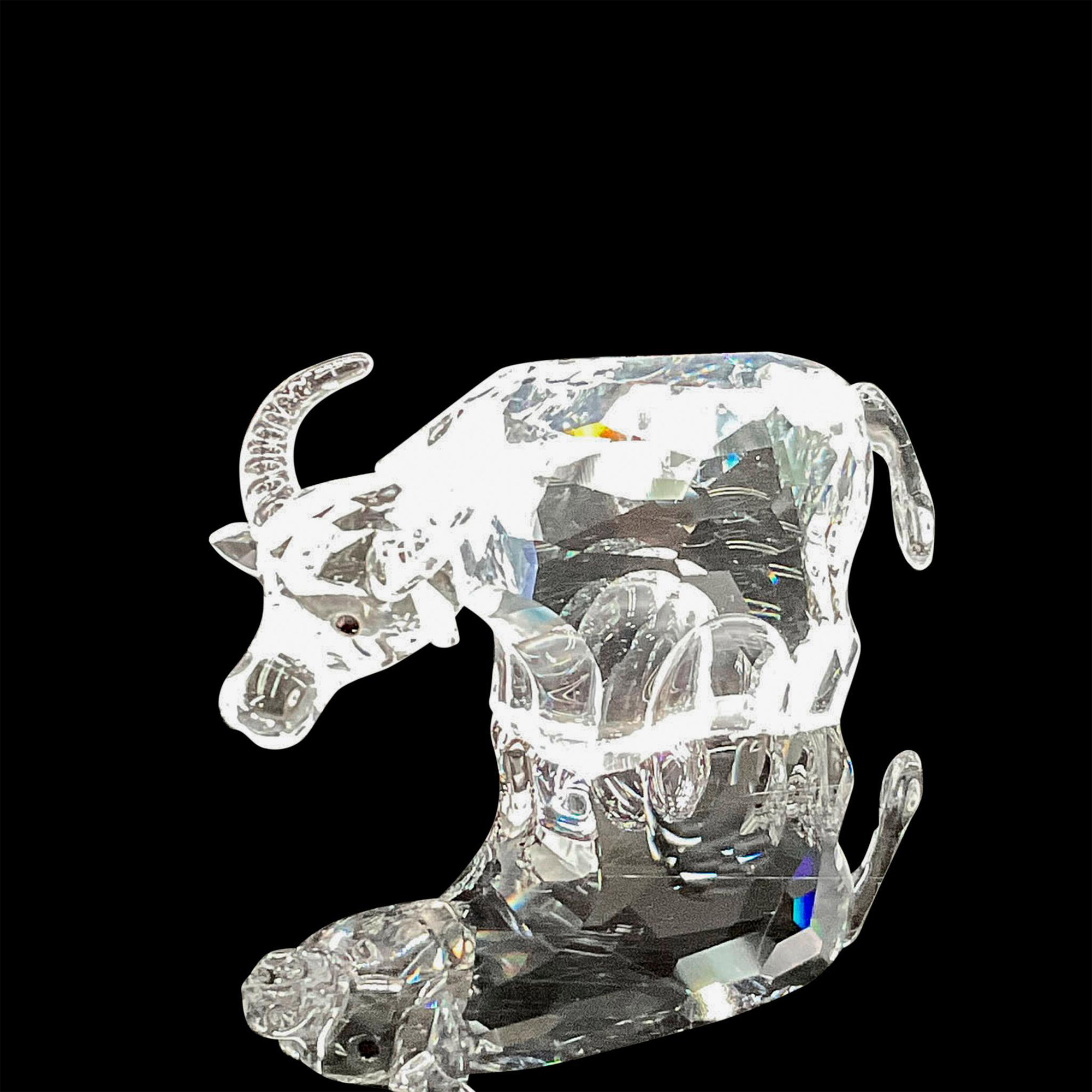 Swarovski Silver Crystal Figurine, Zodiac Ox