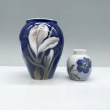 2pc Royal Copenhagen Porcelain Floral Vases