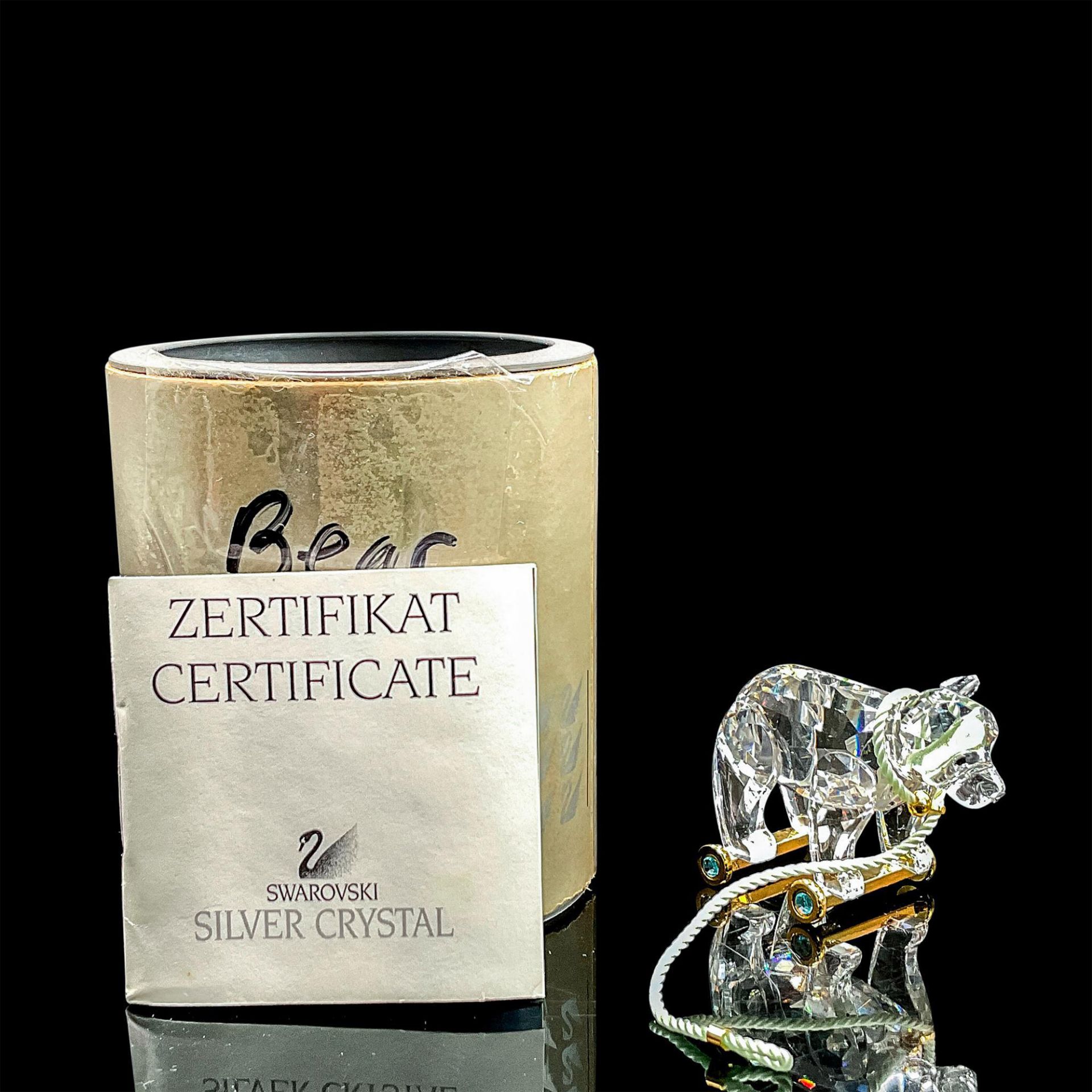 Swarovski Silver Crystal Figurine, Teddy Bear on Wheels - Bild 4 aus 4
