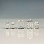 5pc Swarovski Silver Crystal Figurines, Houses