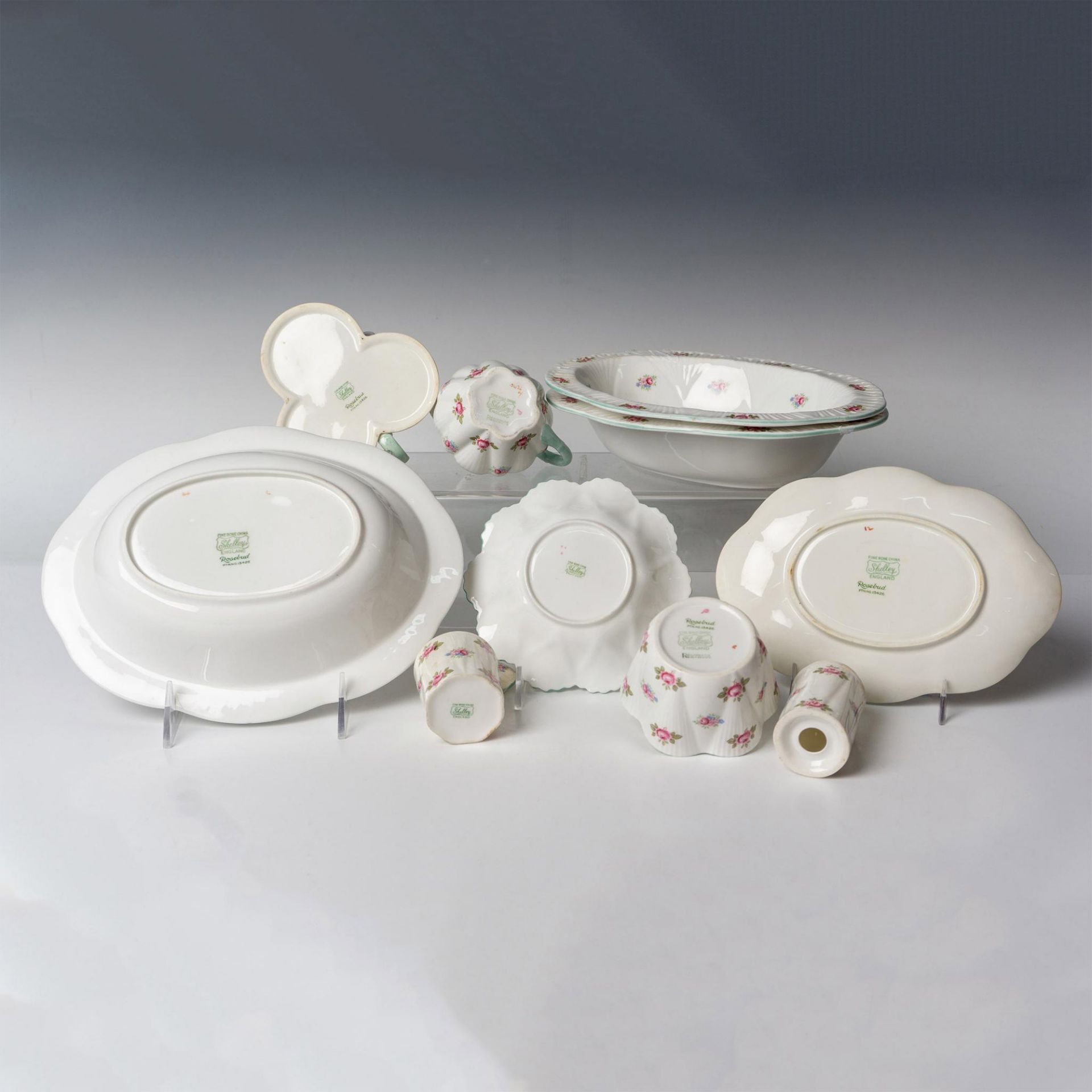 8pc Shelley Bone China Server Ware, Rosebud - Image 3 of 4