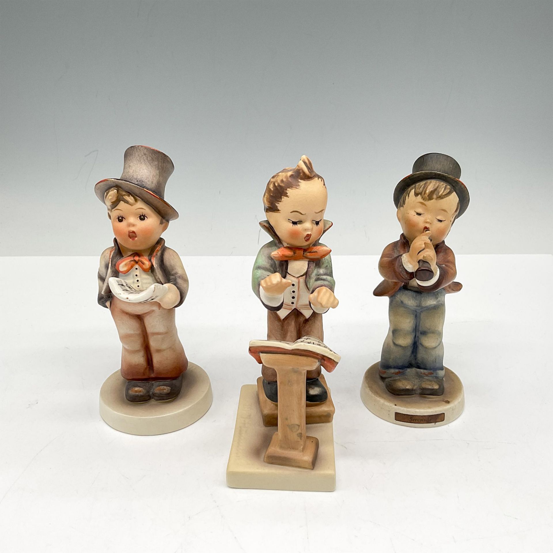 3pc Goebel Hummel Porcelain Figurines, Musicians