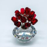 Swarovski Crystal Figurine, Vase of Red Roses