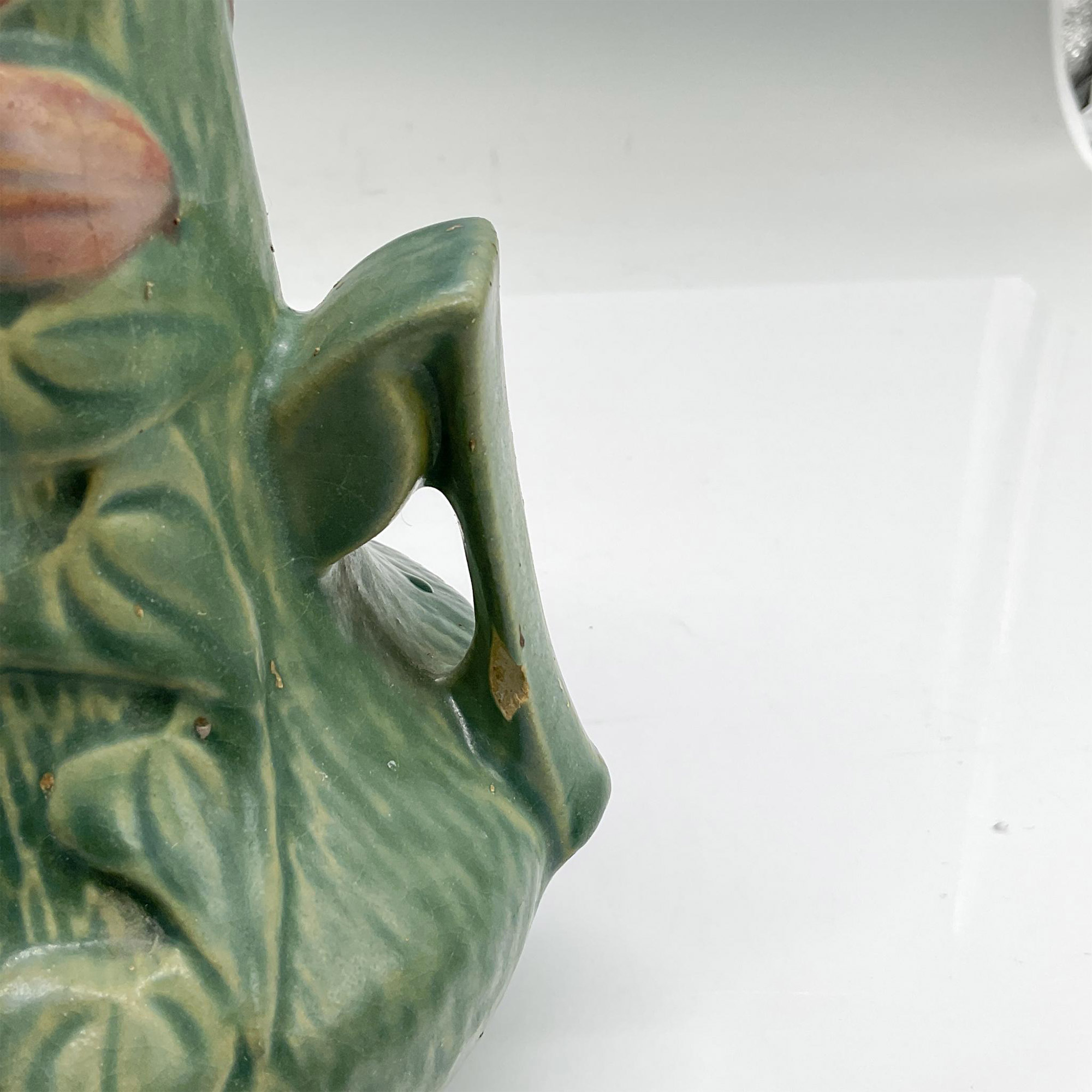 Roseville Pottery Cornucopia Vase, Clematis - Image 3 of 4