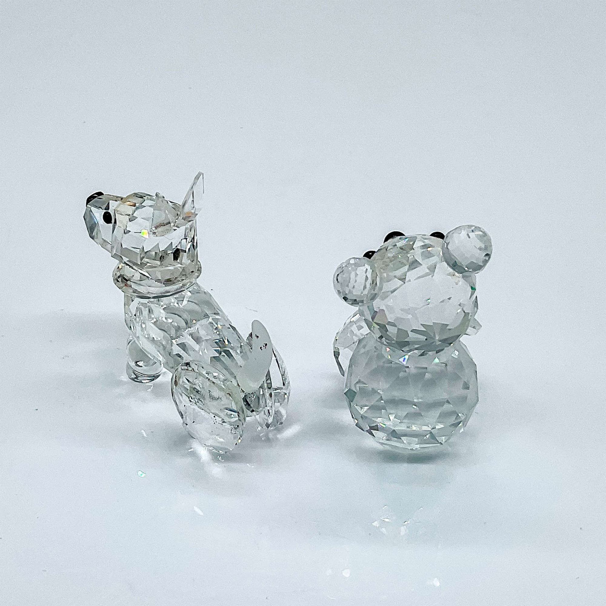 2pc Swarovski Silver Crystal Figurines, Bear and Terrier - Image 2 of 4