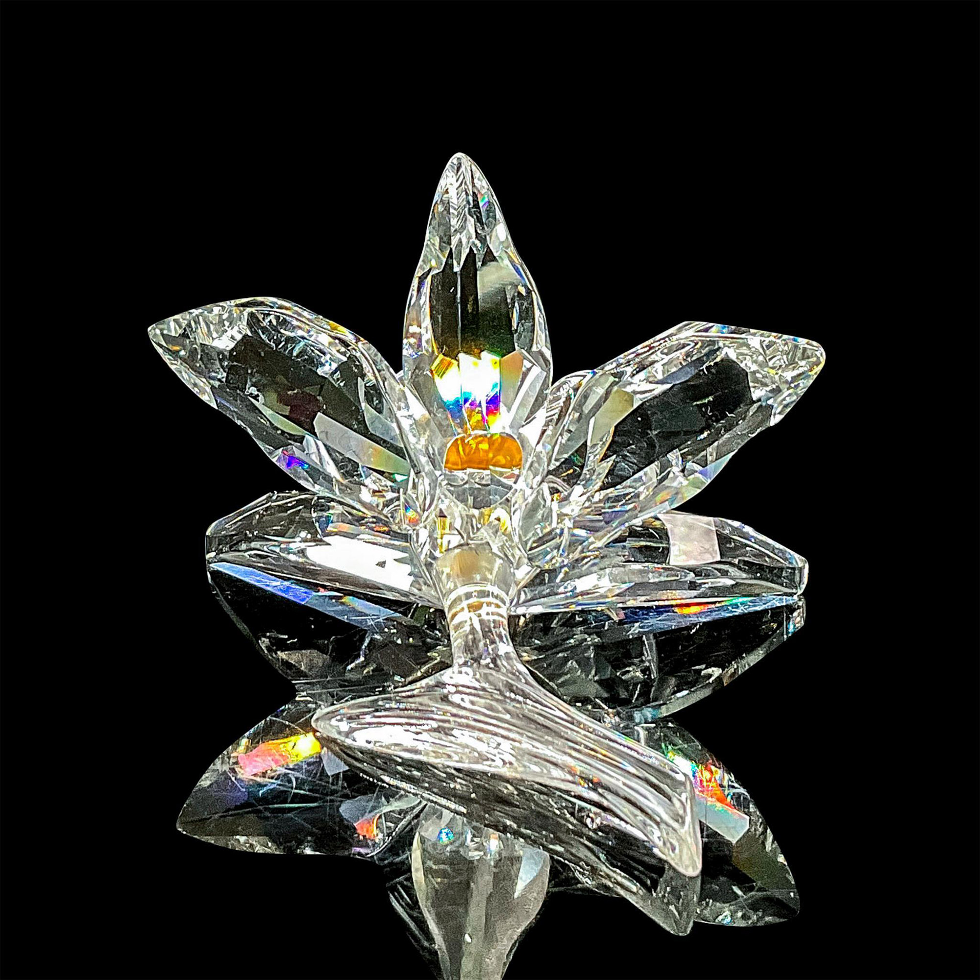 Swarovski Silver Crystal Figurine, Orchid Yellow Pistil - Image 2 of 4