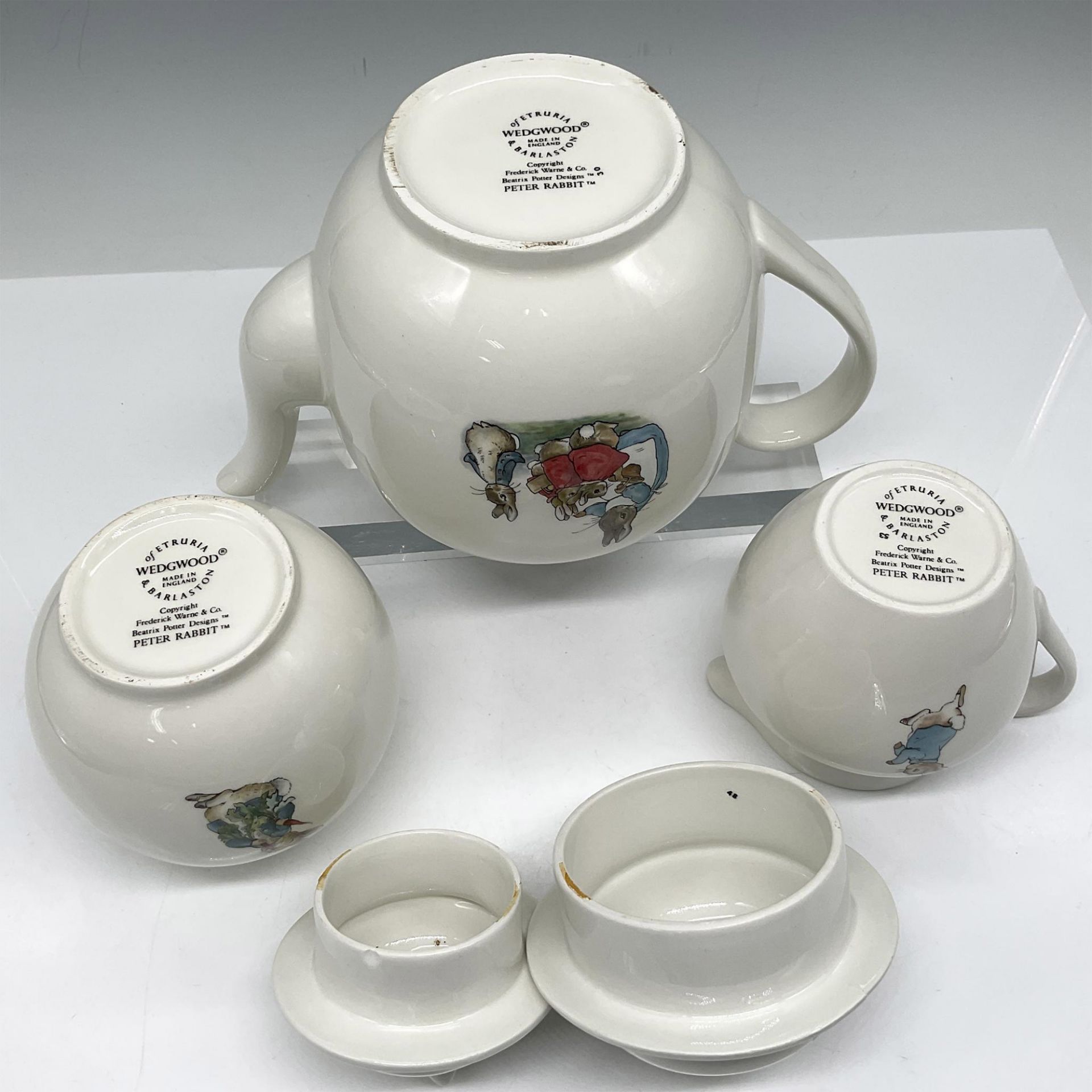 5pc Wedgwood Porcelain Beatrix Potter Peter Rabbit Tea Set - Bild 4 aus 4