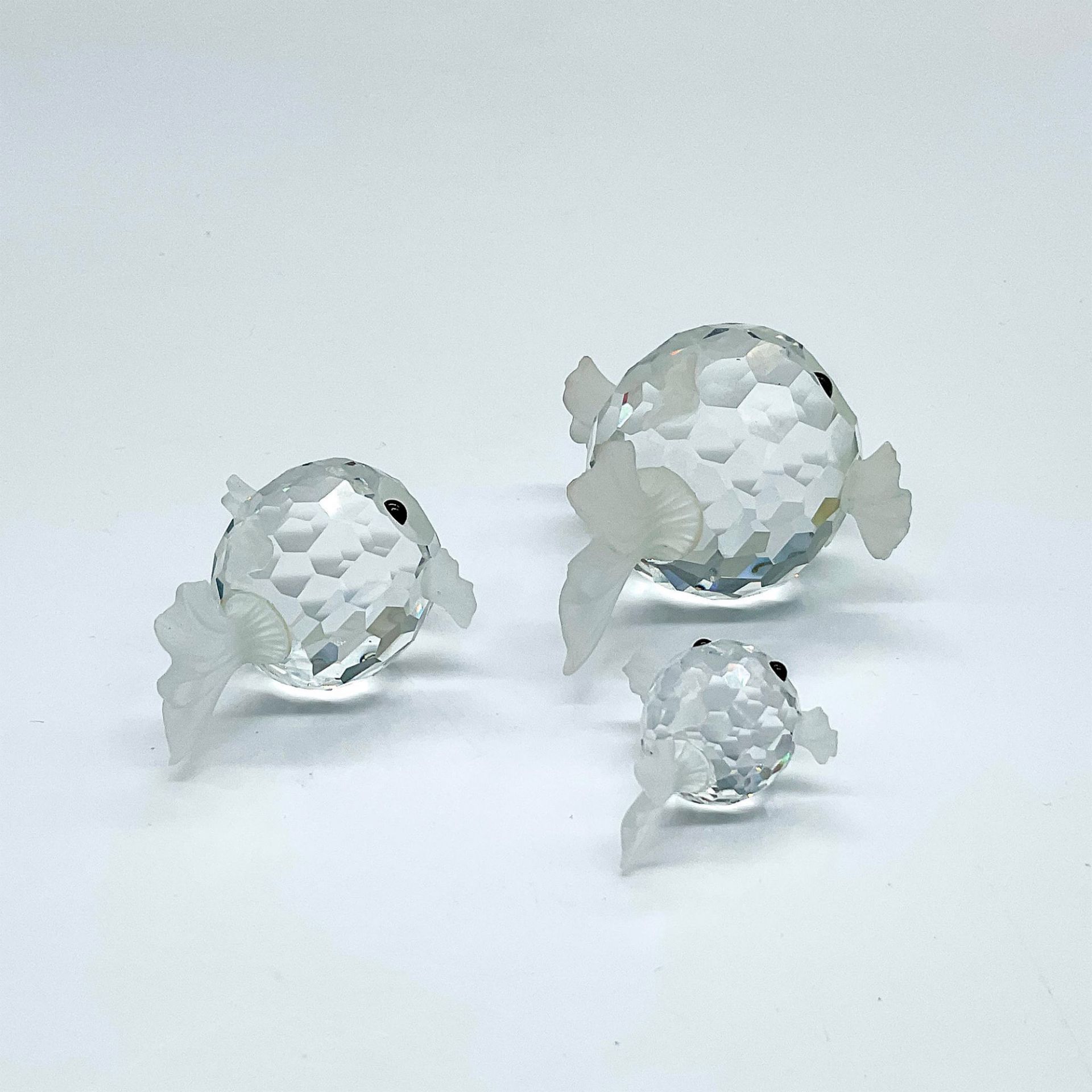 3pc Swarovski Silver Crystal Figurines, Blowfish - Image 2 of 3