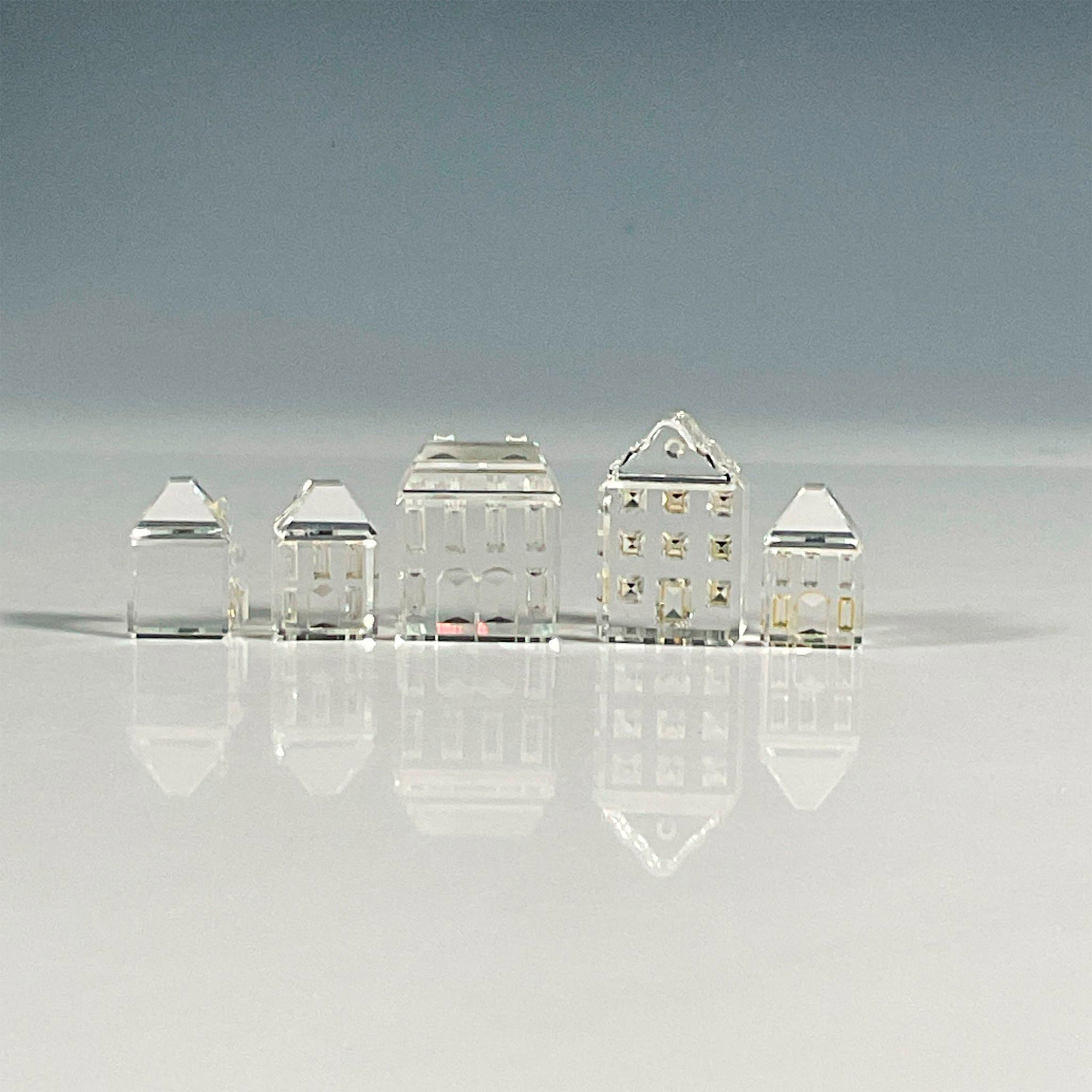 5pc Swarovski Silver Crystal Figurines, Houses - Image 3 of 4