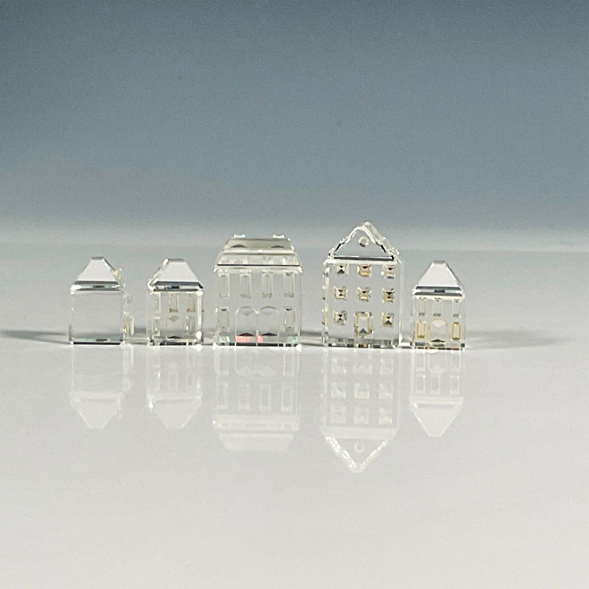 5pc Swarovski Silver Crystal Figurines, Houses - Bild 3 aus 4