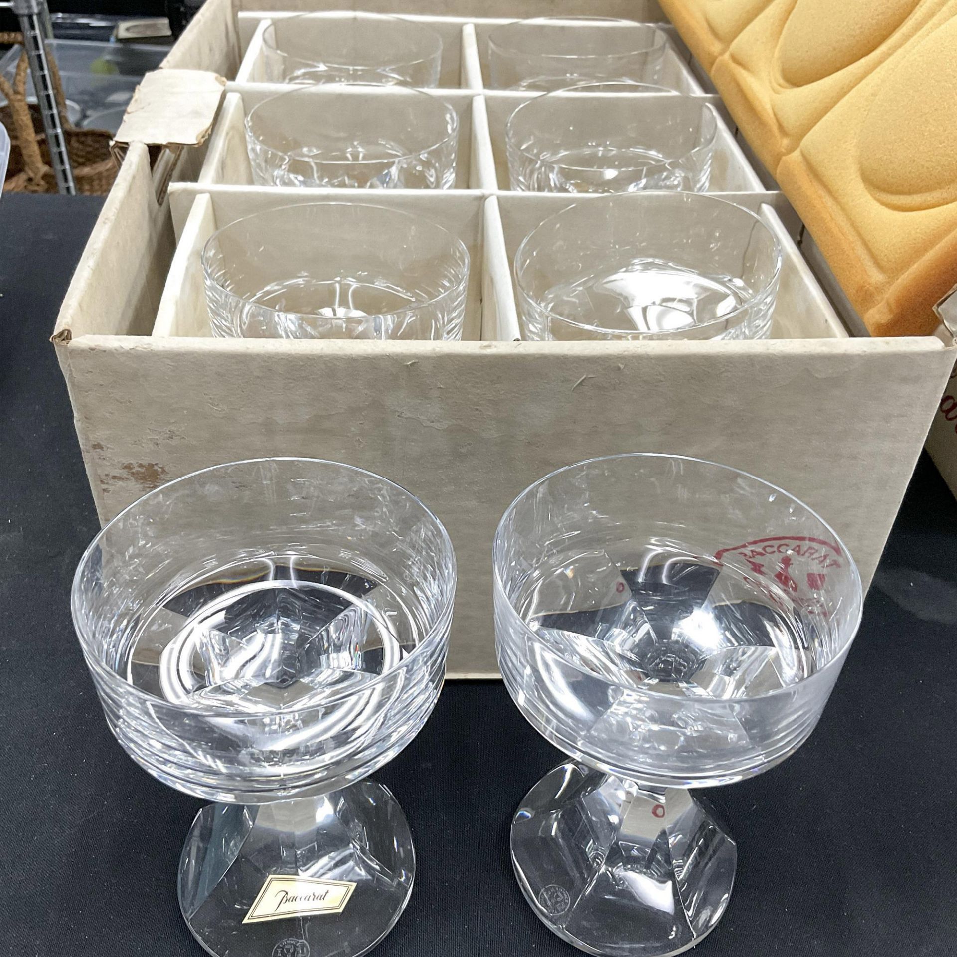 8pc Baccarat Crystal Champagne Coupes, Narcisse - Image 4 of 4