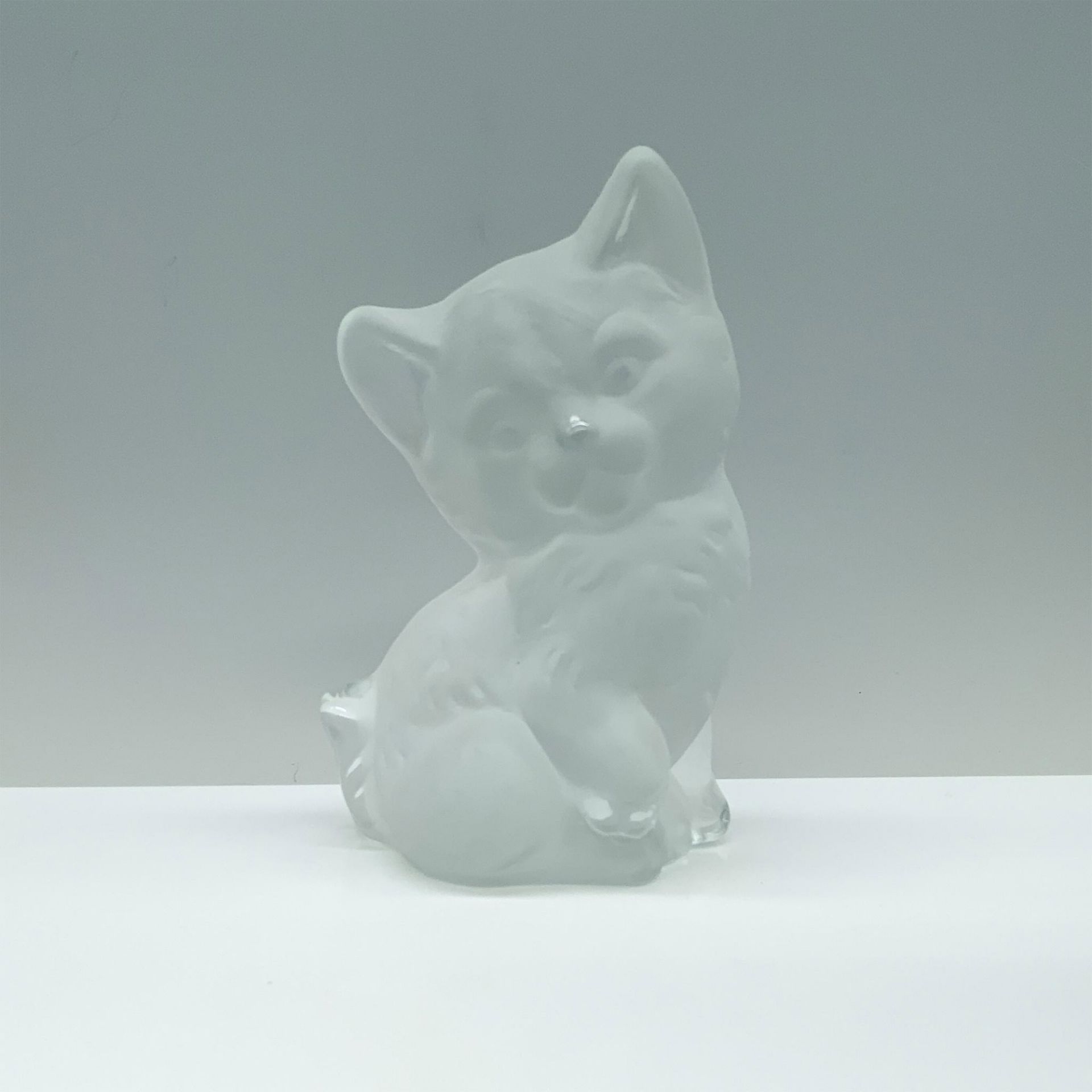 Frosted Glass Kitten Figurine