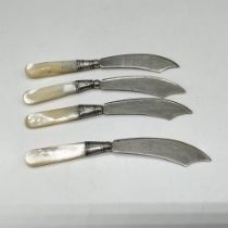 4pc Sterling and Mother of Pearl Pastry Knife
