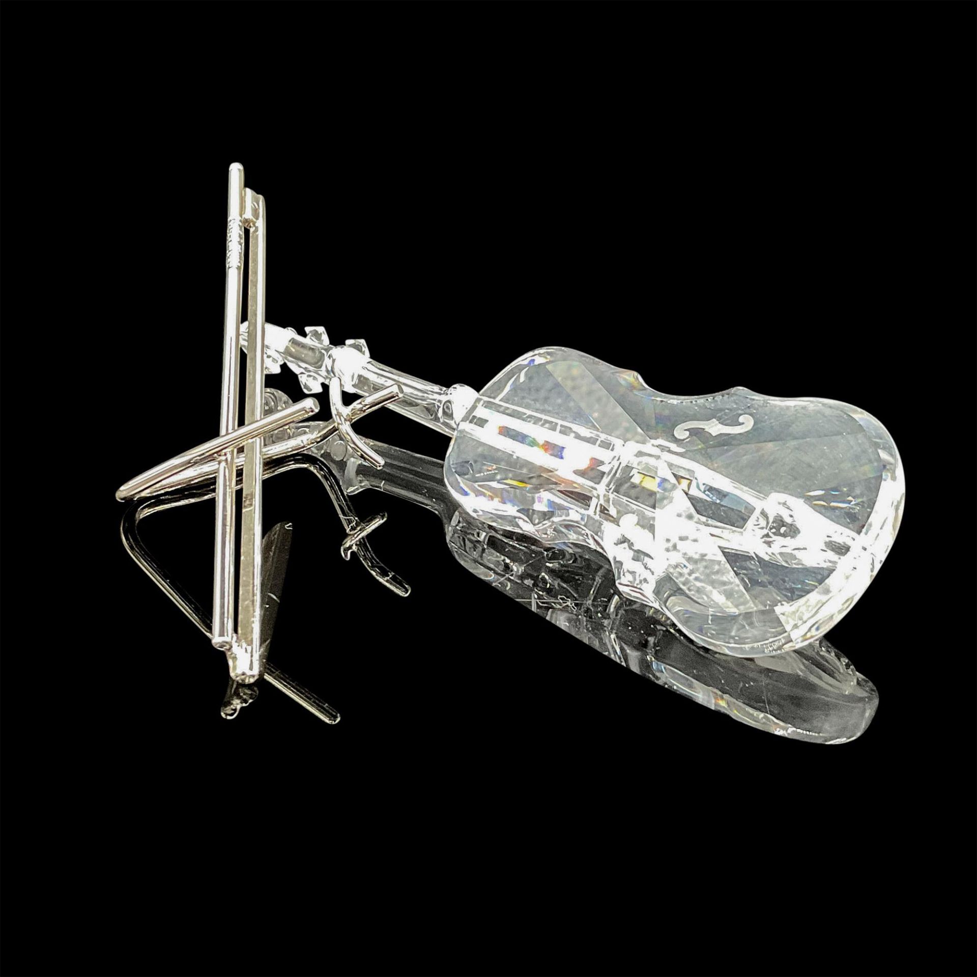 Swarovski Crystal Figure, Violin with Chrome Bow Stand - Image 2 of 3