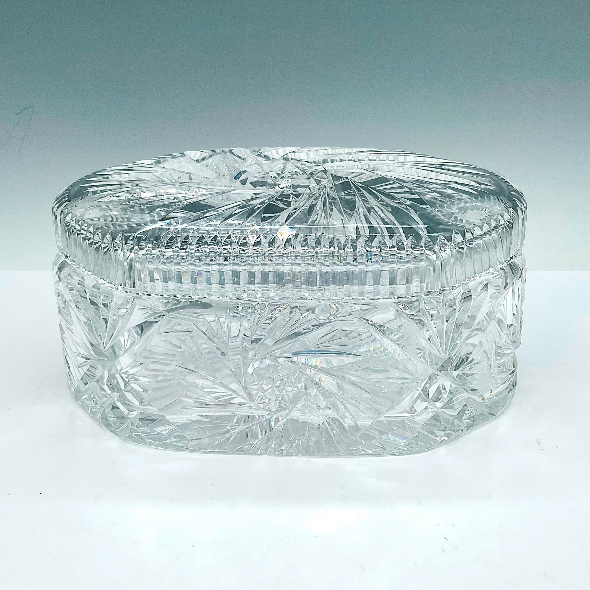 2pc Irena Crystal Lidded Cookie Jar and Box - Image 6 of 9