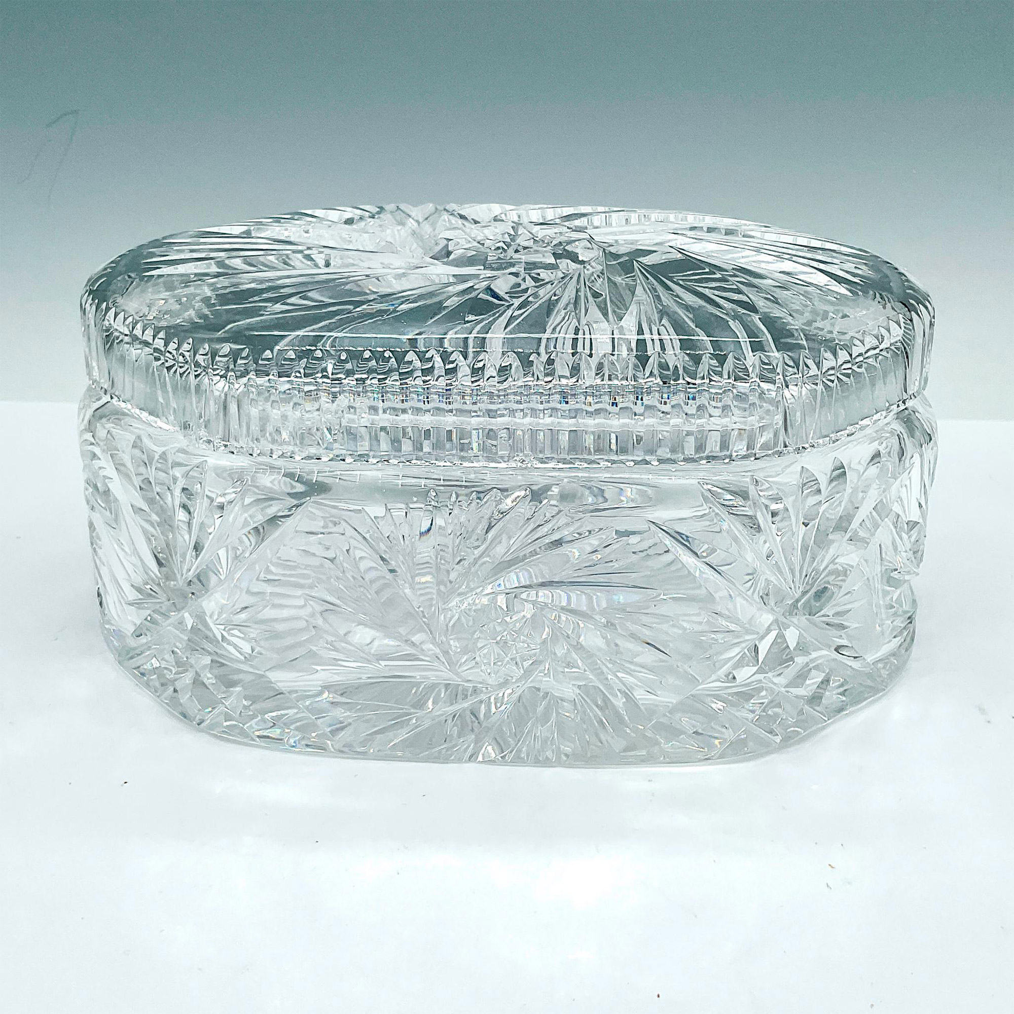 2pc Irena Crystal Lidded Cookie Jar and Box - Image 5 of 9