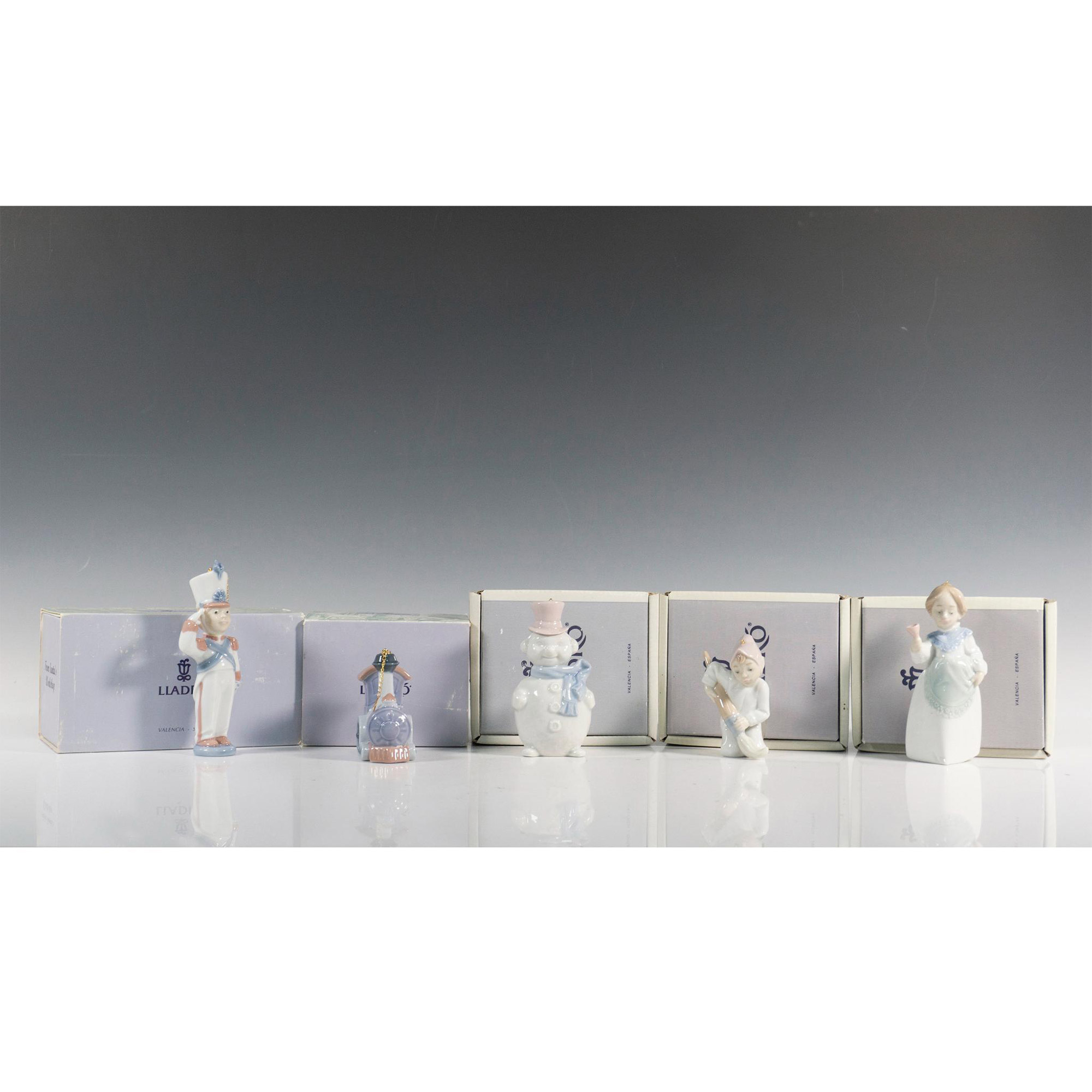 5pc Lladro Porcelain Figural Christmas Ornaments - Image 3 of 5
