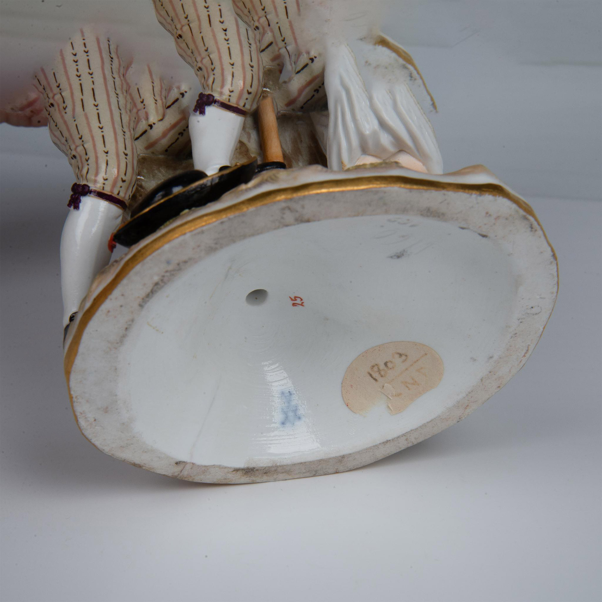 Pair of Meissen Porcelain Candle Holders, Egg Thieves - Image 8 of 9