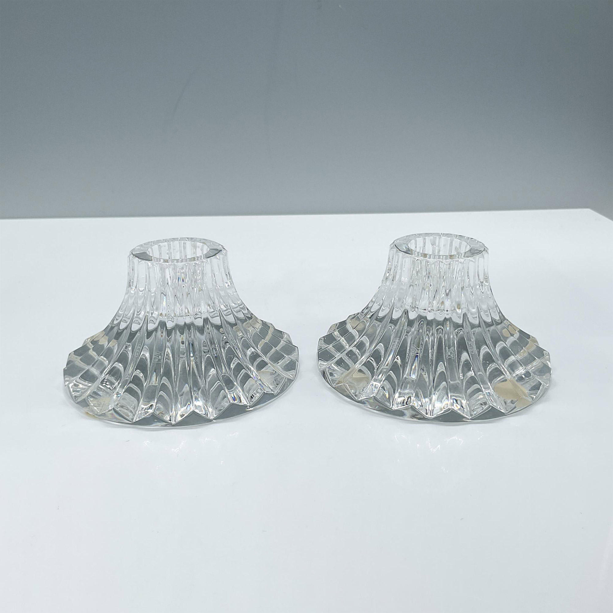 Pair of Baccarat Crystal Candle Holders, Massena